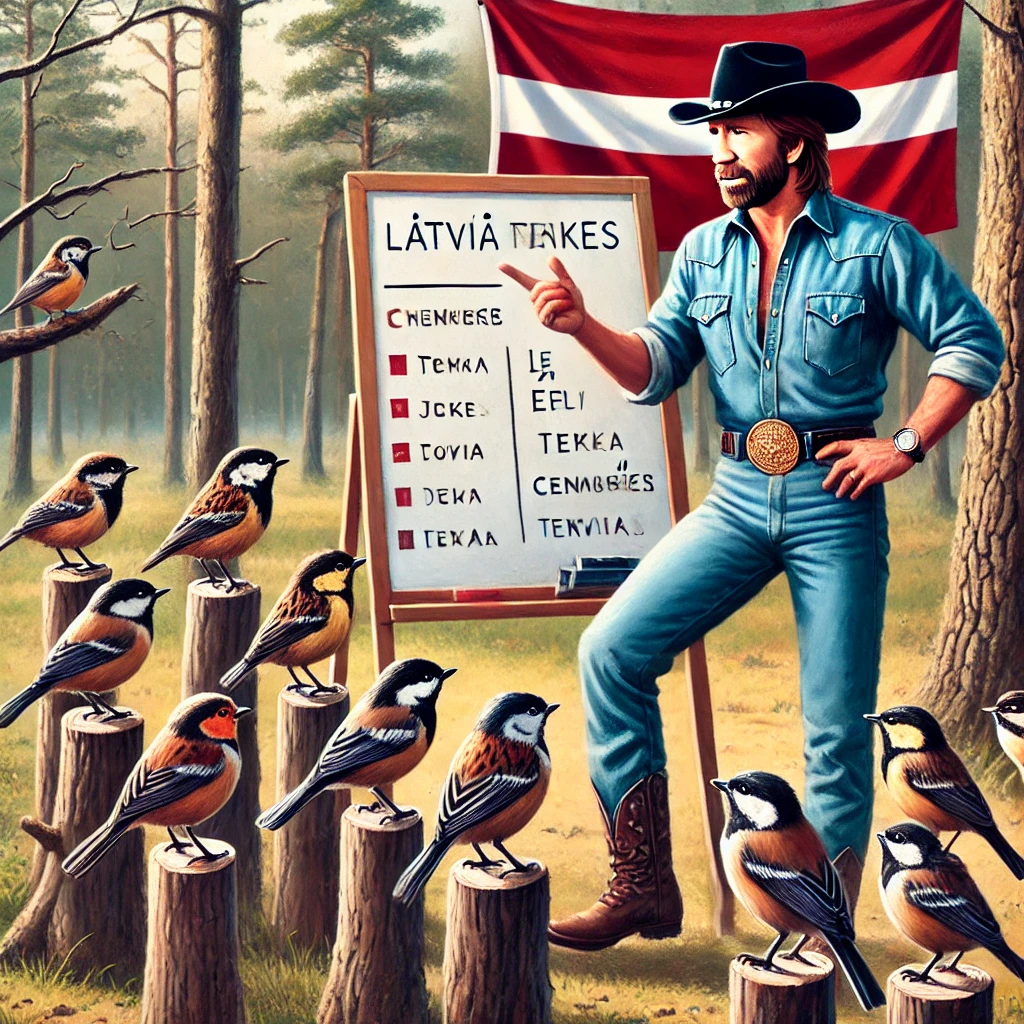 Chuck Norris õpetab tihastele läti keelt